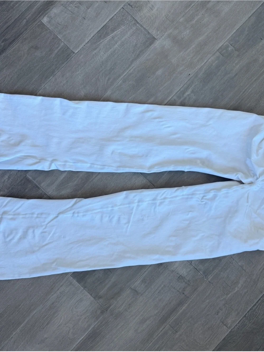 White Boot-Cut Yoga Pants with Flared Leg - Picture 4 of 5